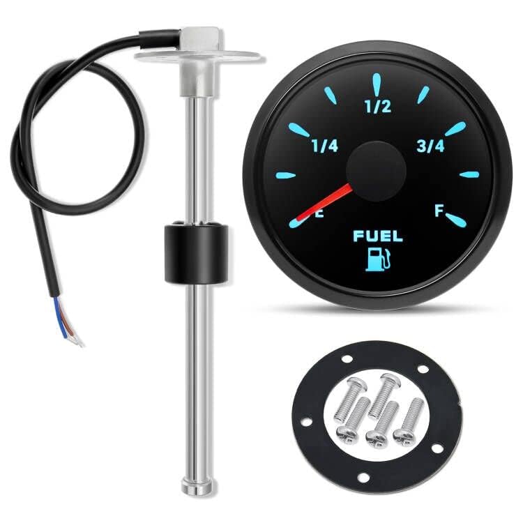 ARTILAURA Fuel Sending Unit and Gauge Kit, 240-33ohms 11" (275mm) Boat Marine Fuel Tank Sender Stainless Steel Gas Sensor for Car Truck Vehicle (Black) - Image 2